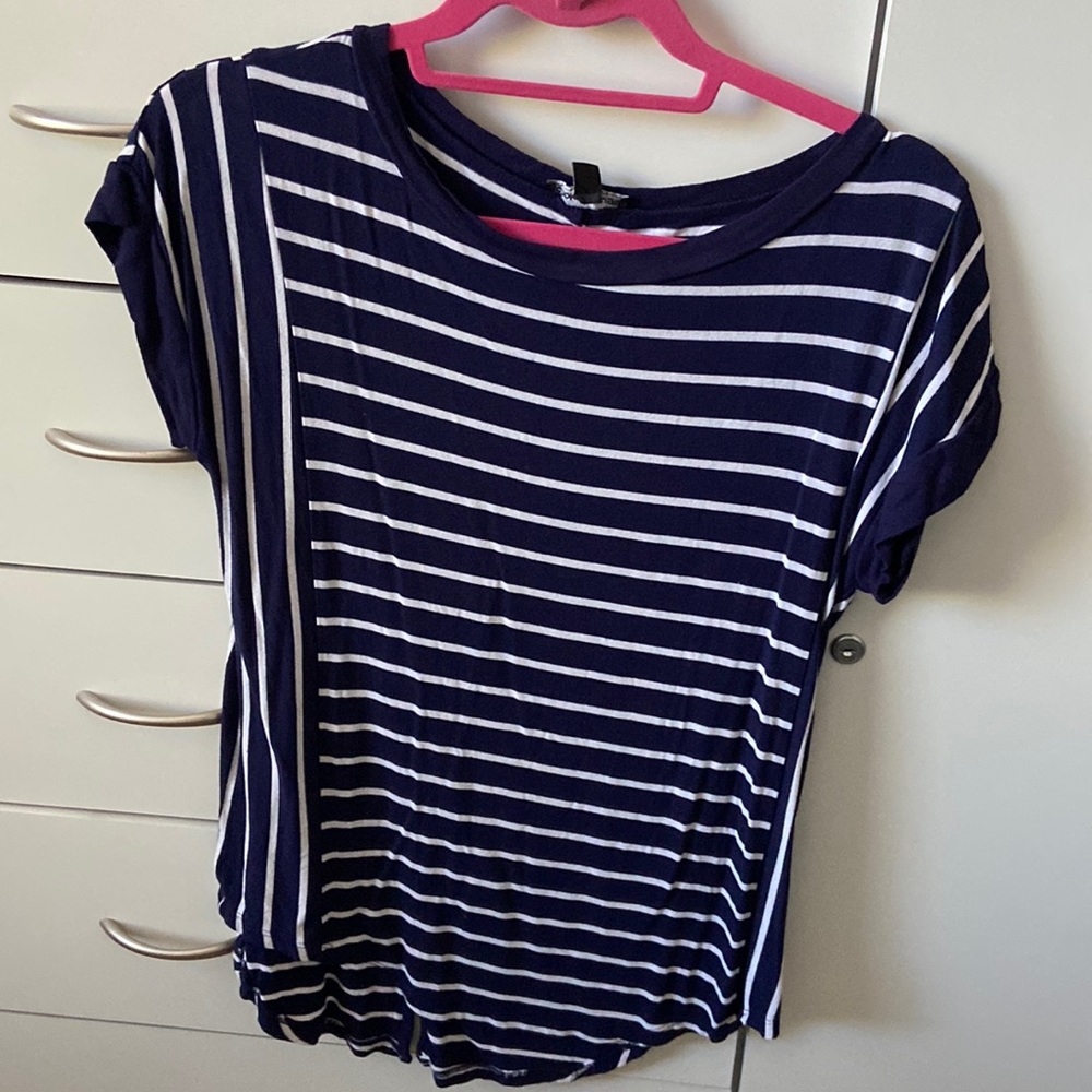 Navy blue striped top